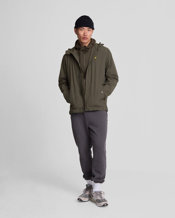 lyle & scott Water Resistant Hooded Jacket Olive