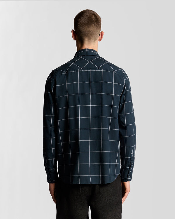 Lyle & Scott Window Pane Check Shirt Dark Navy/White