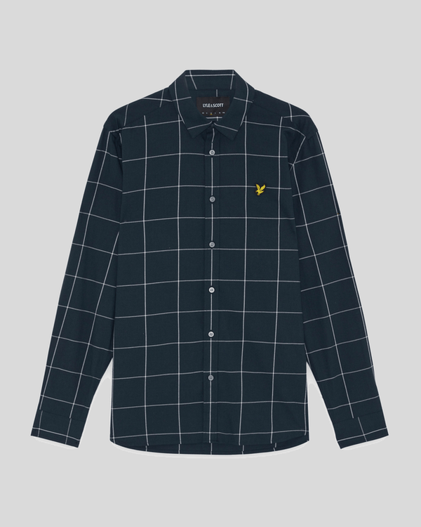Lyle & Scott Window Pane Check Shirt Dark Navy/White