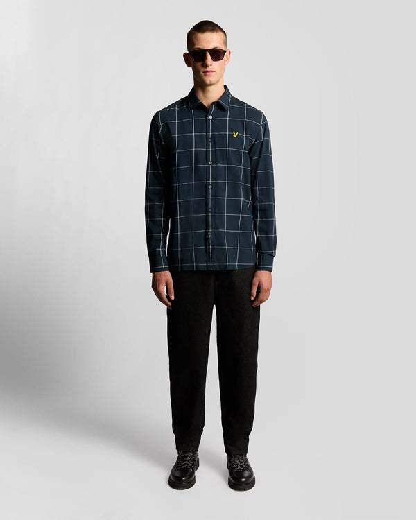 lyle & scott Window Pane Check Shirt Dark Navy/White