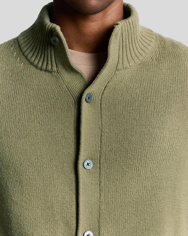 Lyle & Scott Wool Blend Cardigan Dusky Green