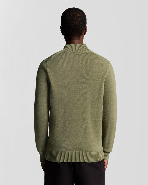 Lyle & Scott Wool Blend Cardigan Dusky Green