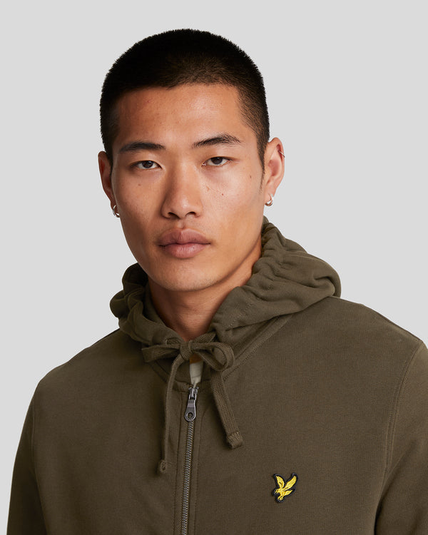 Lyle & Scott Zip Through Hoodie Olive