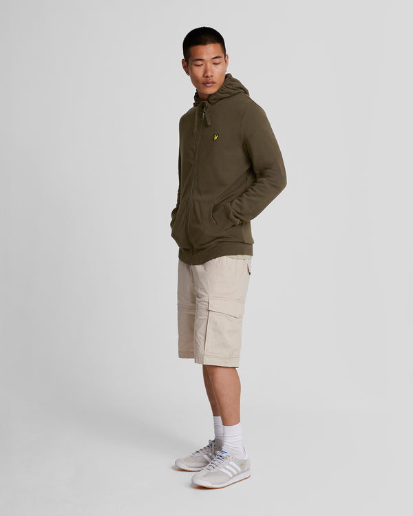 lyle & scott Zip Through Hoodie Olive