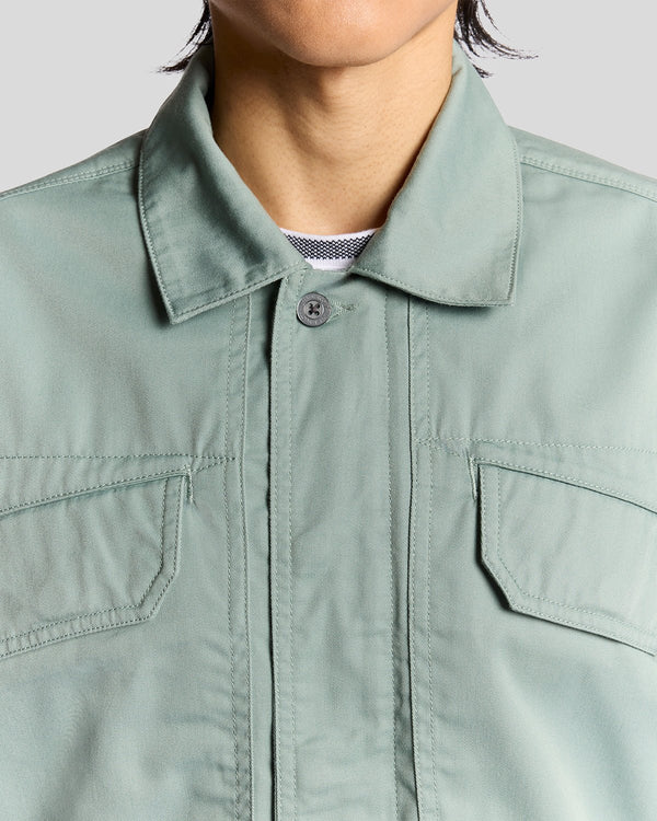 Lyle & Scott Multi Pocket Full Zip Overshirt Cold Mint