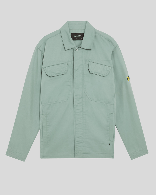 Lyle & Scott Multi Pocket Full Zip Overshirt Cold Mint