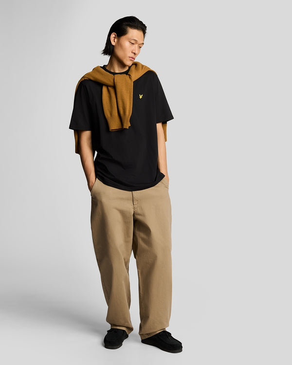 lyle & scott Oversized Cotton Crew Neck T-Shirt Jet Black