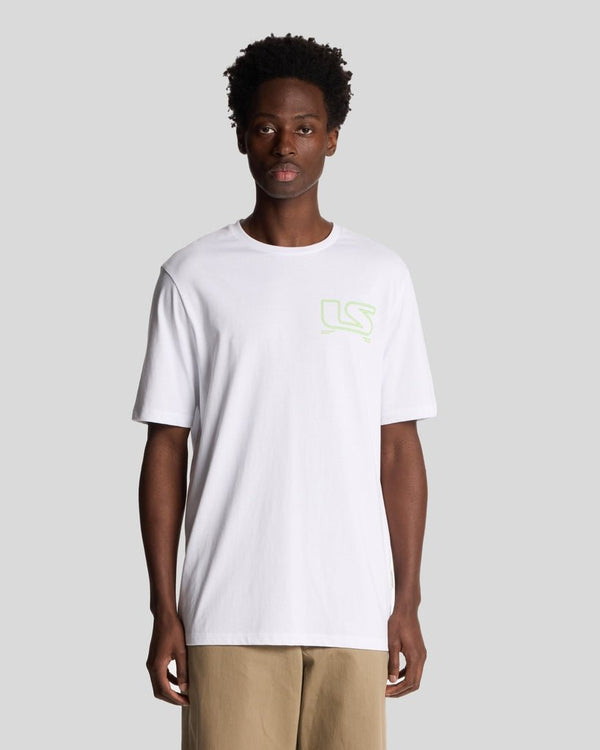 lyle & scott Polaroid Graphic T-Shirt White/ Vibrant Kiwi