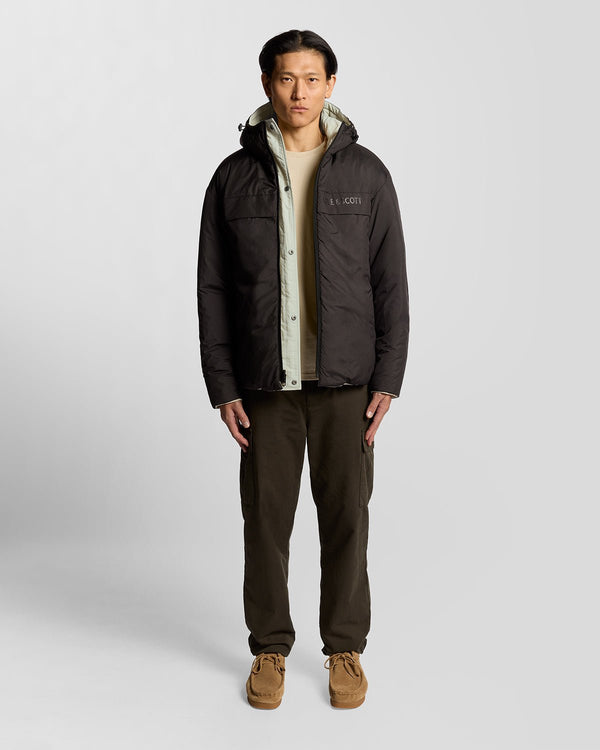 lyle & scott Reversible Insulated Jacket Jet Black/ Grey Taupe