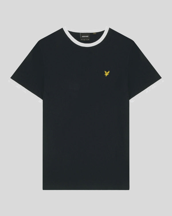 Lyle & Scott Ringer Cotton Crew Neck T-Shirt Dark Navy/ White
