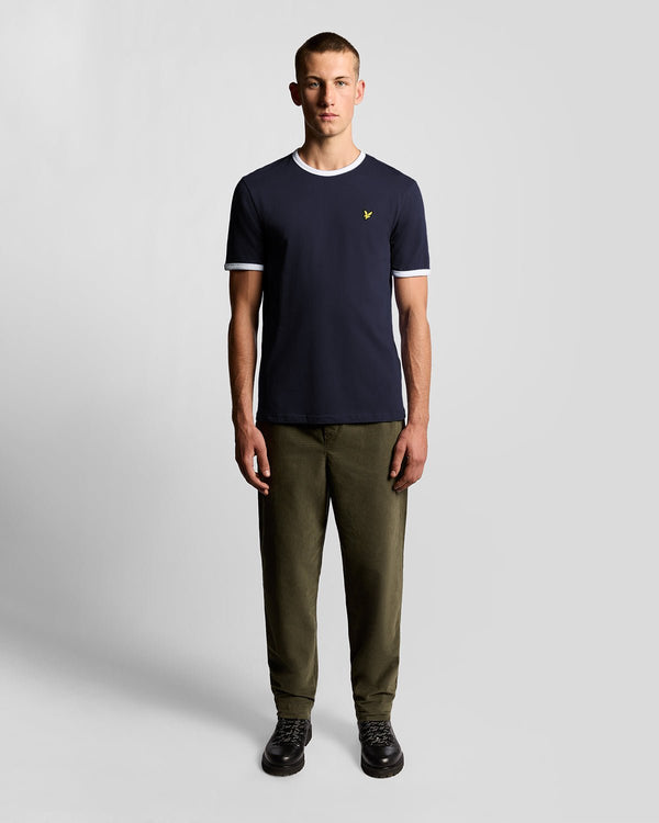 lyle & scott Ringer Cotton Crew Neck T-Shirt Dark Navy/ White