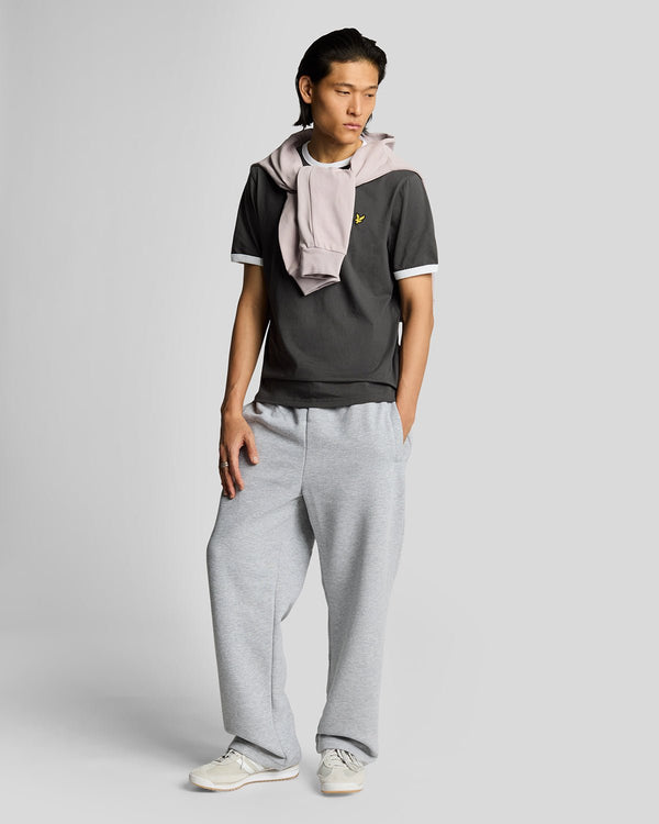 lyle & scott Ringer Cotton Crew Neck T-Shirt Gunmetal/ White