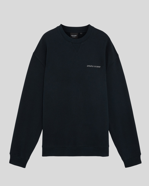 Lyle & Scott Script Brushback Fleece Sweatshirt Dark Navy
