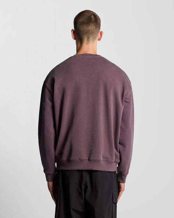 Lyle & Scott Script Brushback Fleece Sweatshirt Dusky Maroon