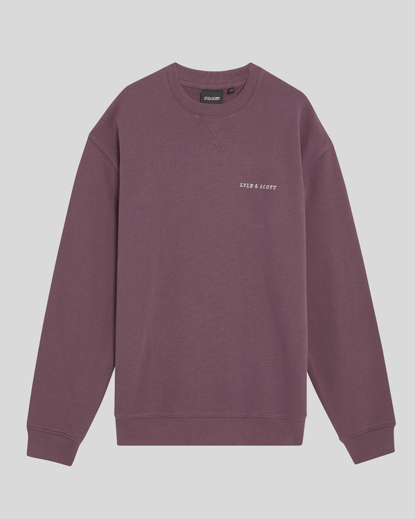 Lyle & Scott Script Brushback Fleece Sweatshirt Dusky Maroon