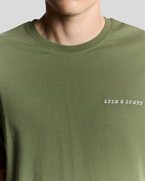 Lyle & Scott Script Logo Cotton Crew Neck T-Shirt Fatigue Olive