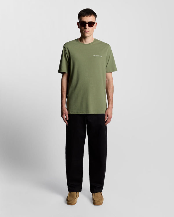 lyle & scott Script Logo Cotton Crew Neck T-Shirt Fatigue Olive