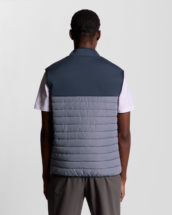 Lyle & Scott Sports Hybrid Fleece Gilet True Indigo/ Steel Indigo