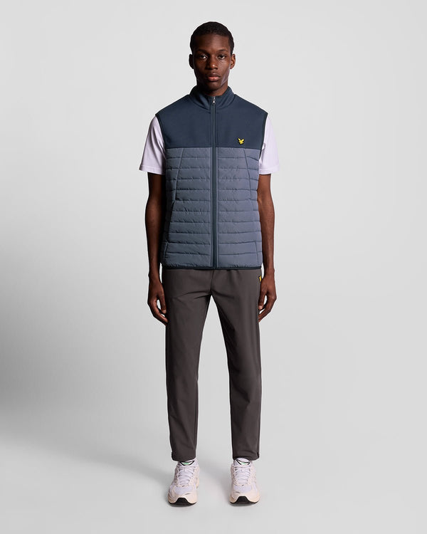 lyle & scott Sports Hybrid Fleece Gilet True Indigo/ Steel Indigo