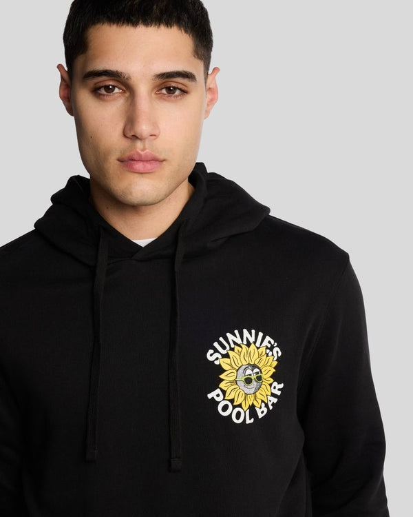 Lyle & Scott Sunnies Pool Bar Graphic Pullover Hoodie Jet Black