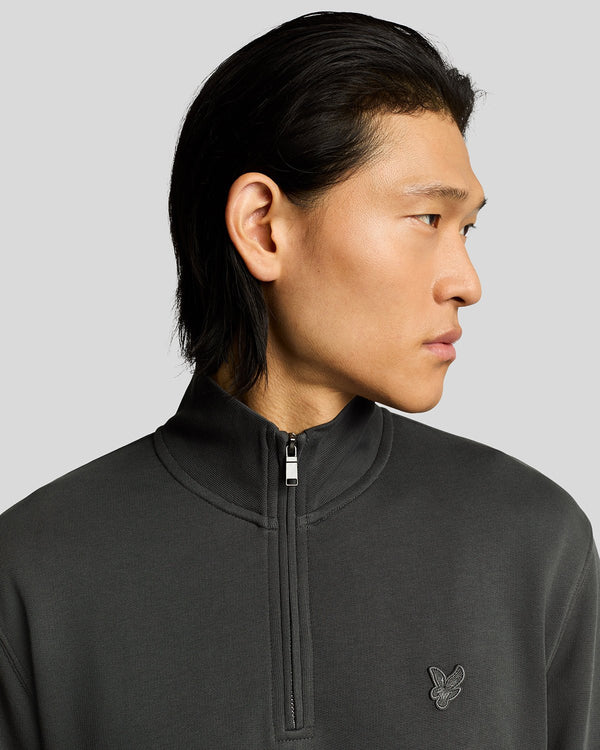 Lyle & Scott Superfine Cotton 1/4 Zip Sweatshirt Gunmetal