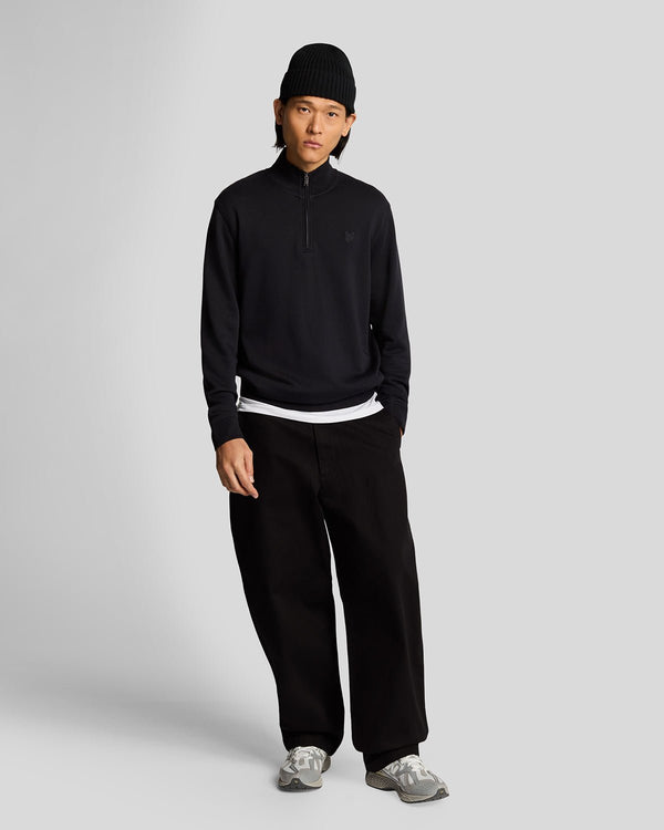 lyle & scott Superfine Cotton 1/4 Zip Sweatshirt Jet Black