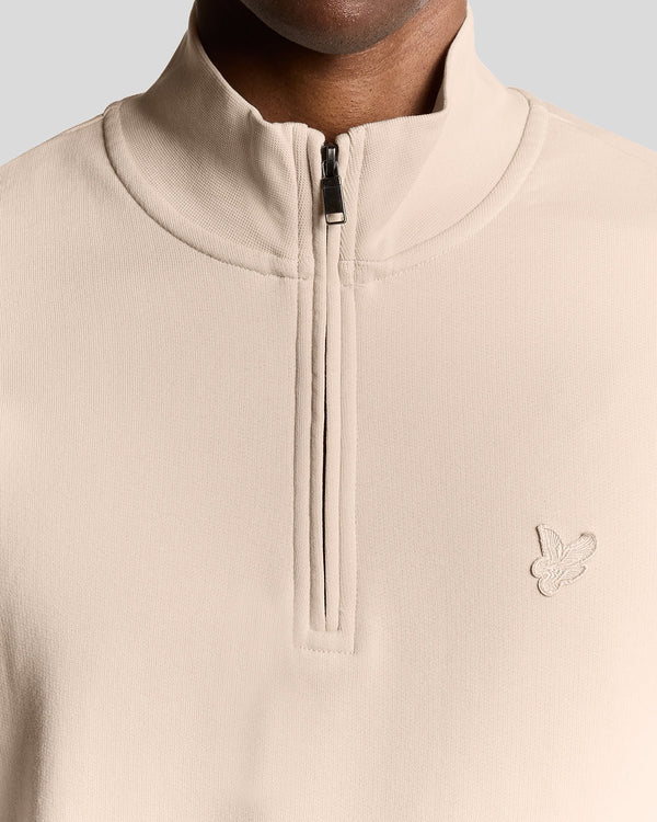Lyle & Scott Superfine Cotton 1/4 Zip Sweatshirt Pink Tint