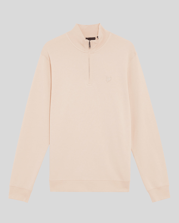 Lyle & Scott Superfine Cotton 1/4 Zip Sweatshirt Pink Tint