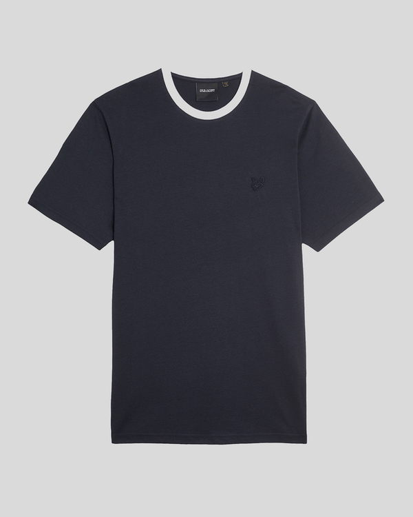 Lyle & Scott Superfine Cotton Contrast T-Shirt Dark Navy/ White