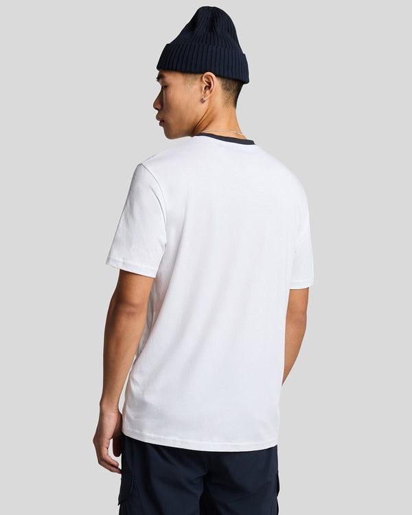 Lyle & Scott Superfine Cotton Contrast T-Shirt White/ Dark Navy