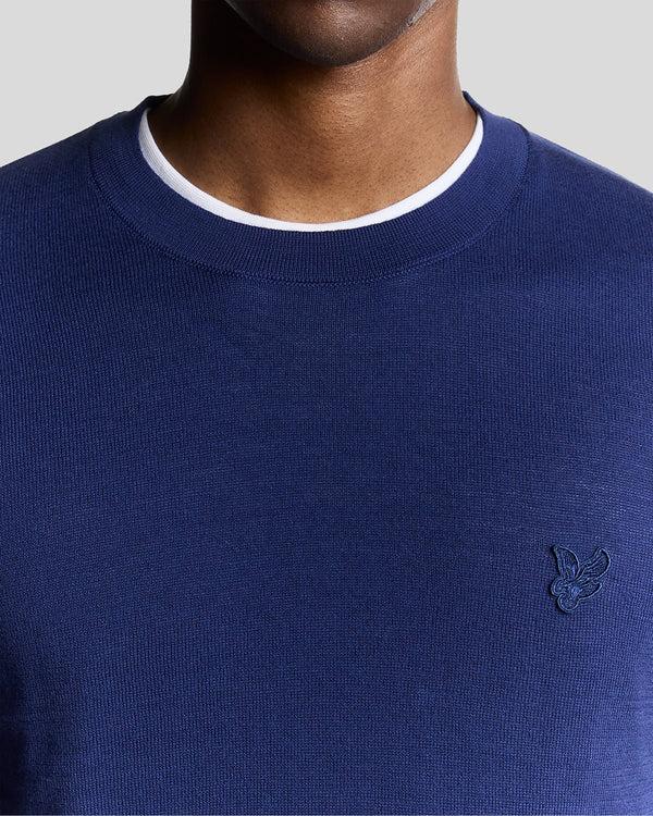 Lyle & Scott Superfine Cotton Crew Neck Jumper Blueprint