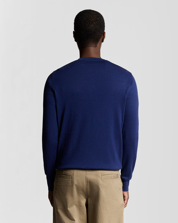 Lyle & Scott Superfine Cotton Crew Neck Jumper Blueprint