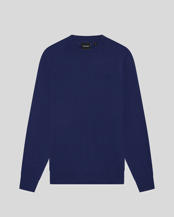 Lyle & Scott Superfine Cotton Crew Neck Jumper Blueprint