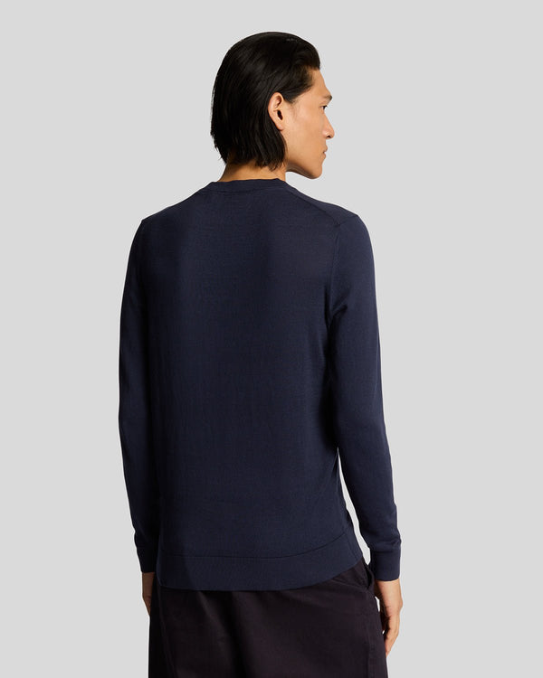 Lyle & Scott Superfine Cotton Crew Neck Jumper Dark Navy