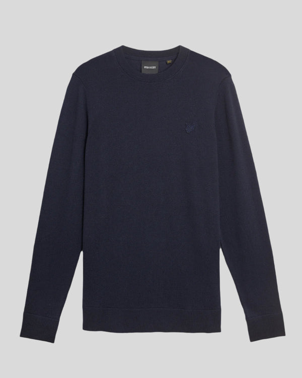 Lyle & Scott Superfine Cotton Crew Neck Jumper Dark Navy