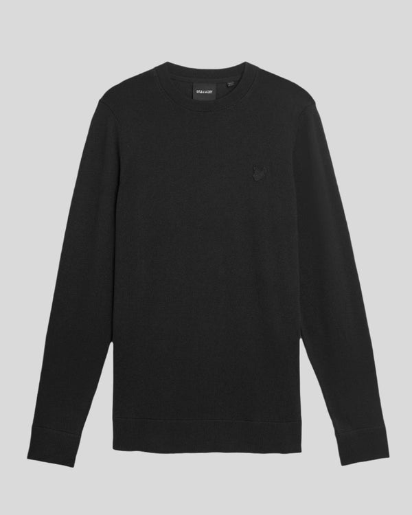 Lyle & Scott Superfine Cotton Crew Neck Jumper Jet Black