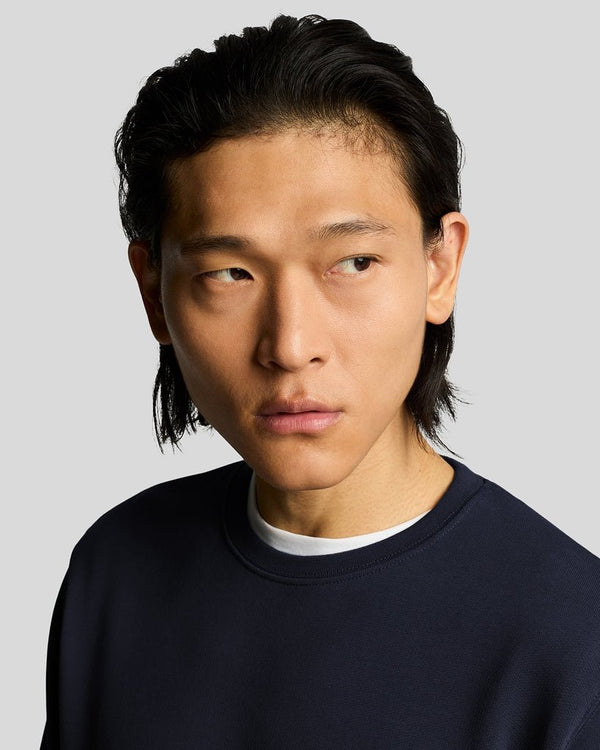Lyle & Scott Superfine Cotton Crew Neck Sweatshirt Dark Navy