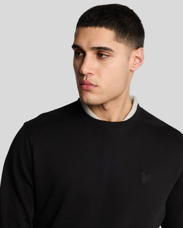 Lyle & Scott Superfine Cotton Crew Neck Sweatshirt Jet Black