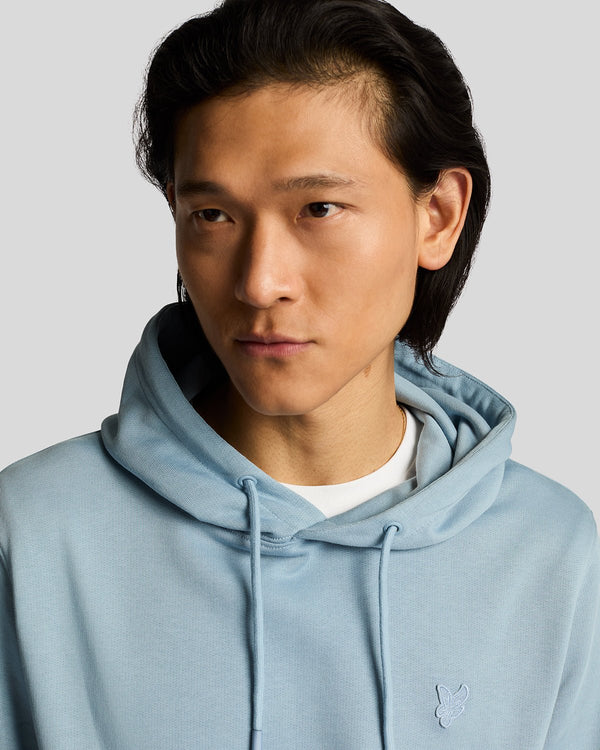 Lyle & Scott Superfine Cotton Loopback Hoodie Blue Ash