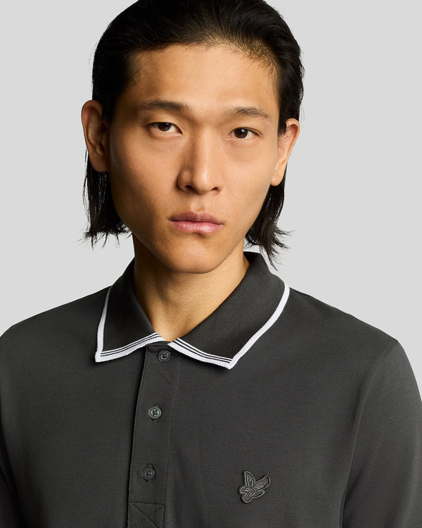Lyle & Scott Superfine Cotton Tipped Polo Shirt Gunmetal
