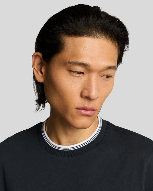 Lyle & Scott Superfine Cotton Tipped T-Shirt Dark Navy