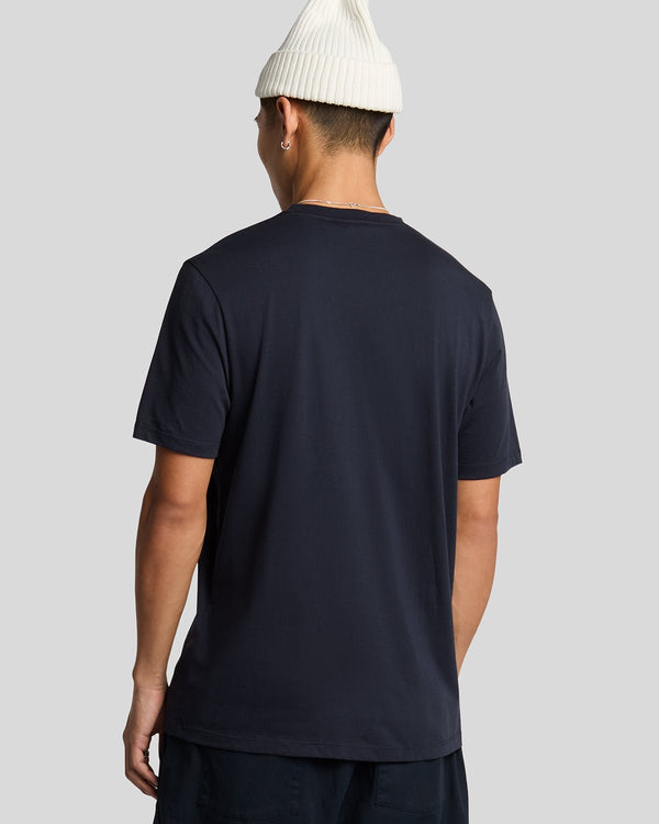 Lyle & Scott Superfine Cotton V Neck T-Shirt Dark Navy