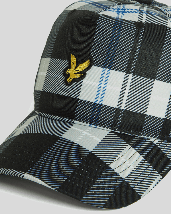 Lyle & Scott Tartan Check Baseball Cap Jet Black/ White