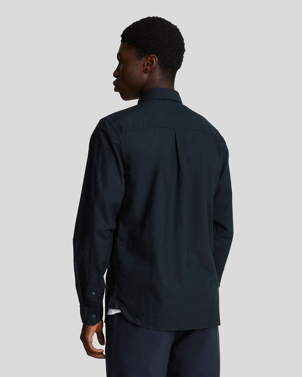 Lyle & Scott Tonal Button Down Oxford Shirt Dark Navy