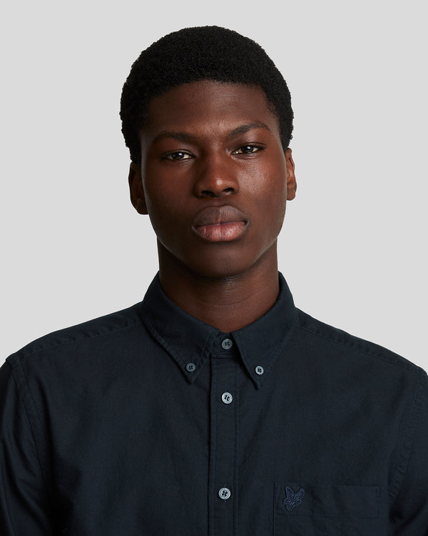 Lyle & Scott Tonal Button Down Oxford Shirt Dark Navy