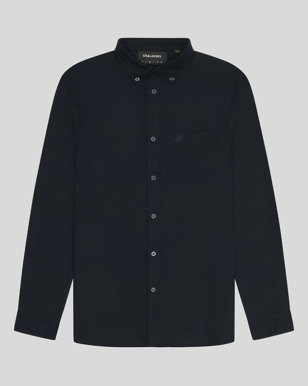 Lyle & Scott Tonal Button Down Oxford Shirt Dark Navy