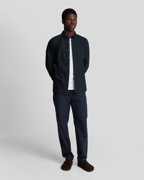 lyle & scott Tonal Button Down Oxford Shirt Dark Navy