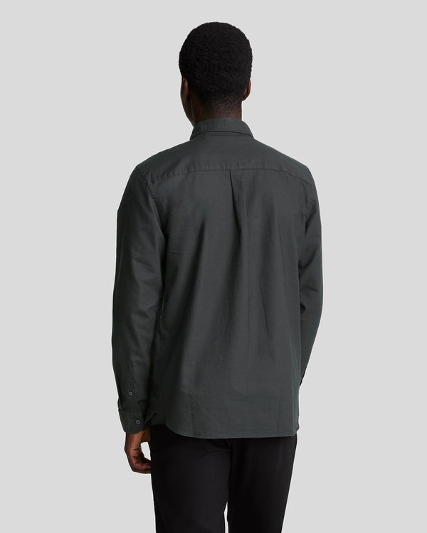 Lyle & Scott Tonal Button Down Oxford Shirt Jet Black