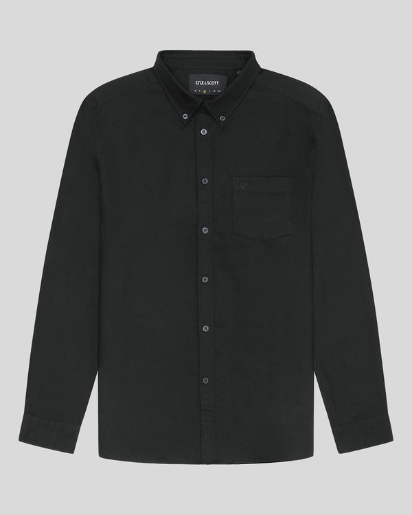 Lyle & Scott Tonal Button Down Oxford Shirt Jet Black
