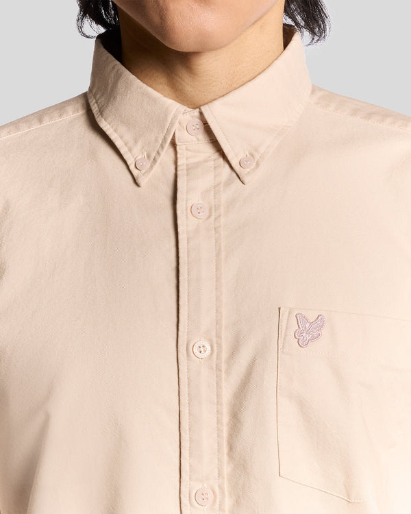 Lyle & Scott Tonal Button Down Oxford Shirt Pink Tint